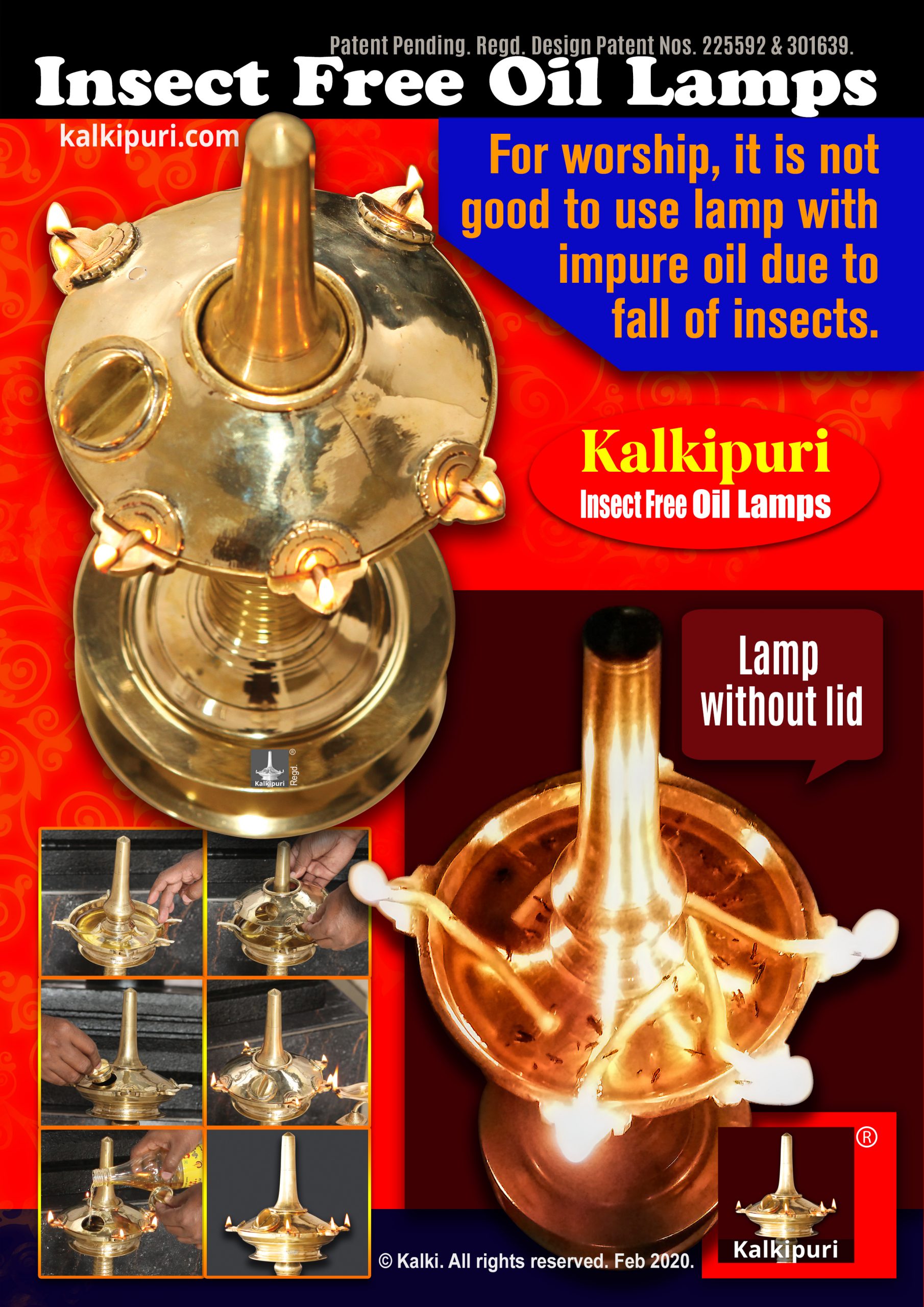 Kalkipuri Insect Free Oil Lamps and lamp without lid 1